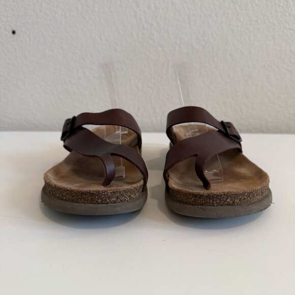Mephisto Helen Big Toe Loop Dark Brown Waxy Leather Sandals Slides Womens 10/40 - Picture 5 of 10